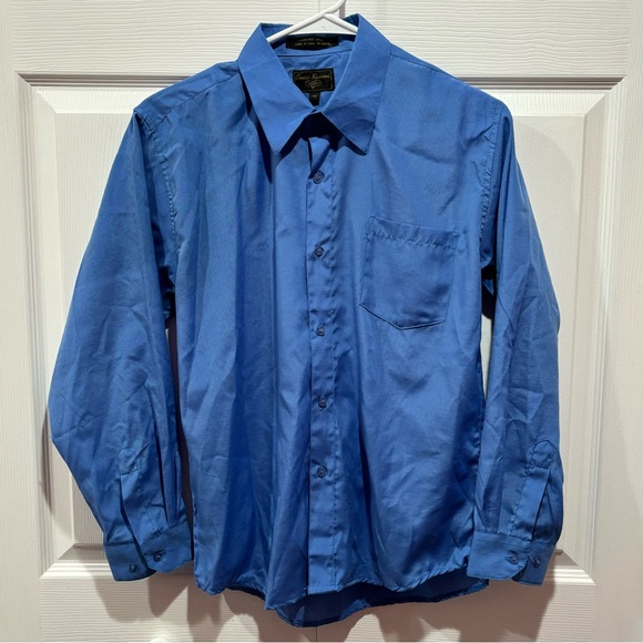 ENRICO ROSSINI Boy’s Button Down Dress Shirt - blue, size 16 - Picture 1 of 4